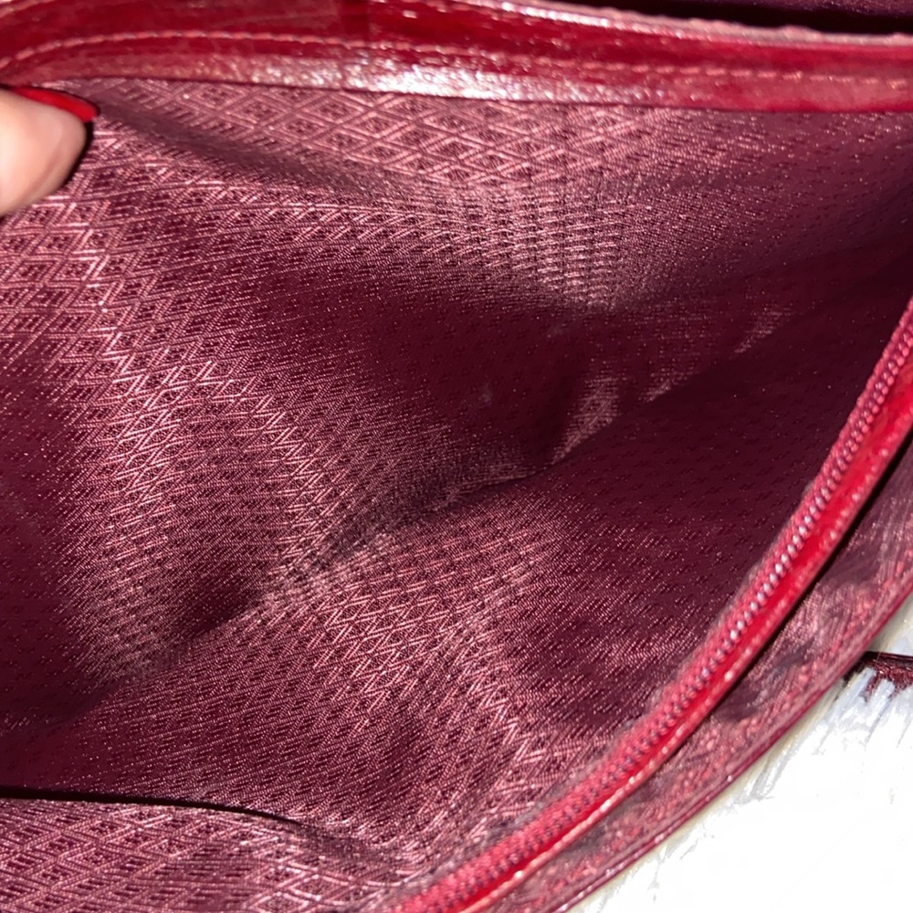 Vintage Bag genuine Eel skin shoulder & clutch bag Dark red magnetic closure - Picture 7 of 16
